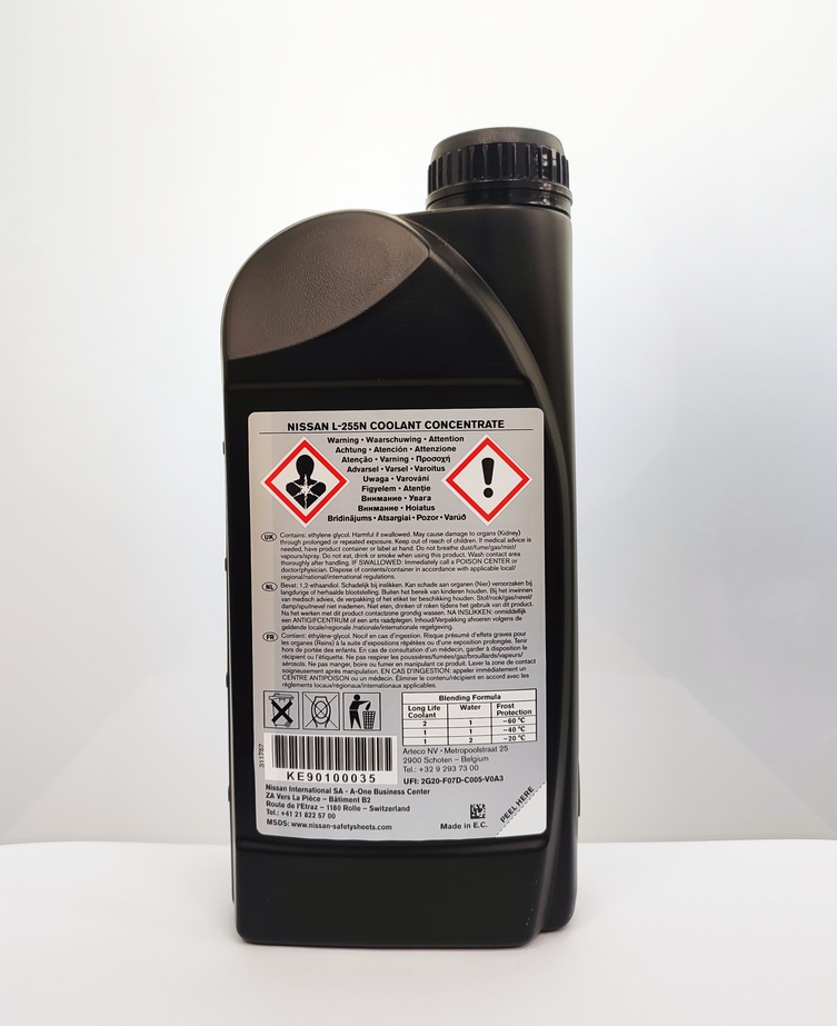 Рідина охолоджуюча L255N 1л (синій концентрат 1:1 -38) (42431)